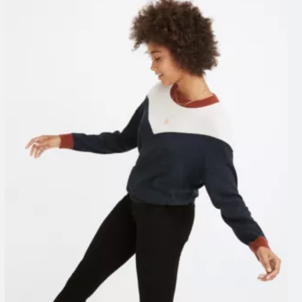 Madewell Colorblock Yoke Pullover Sweater small